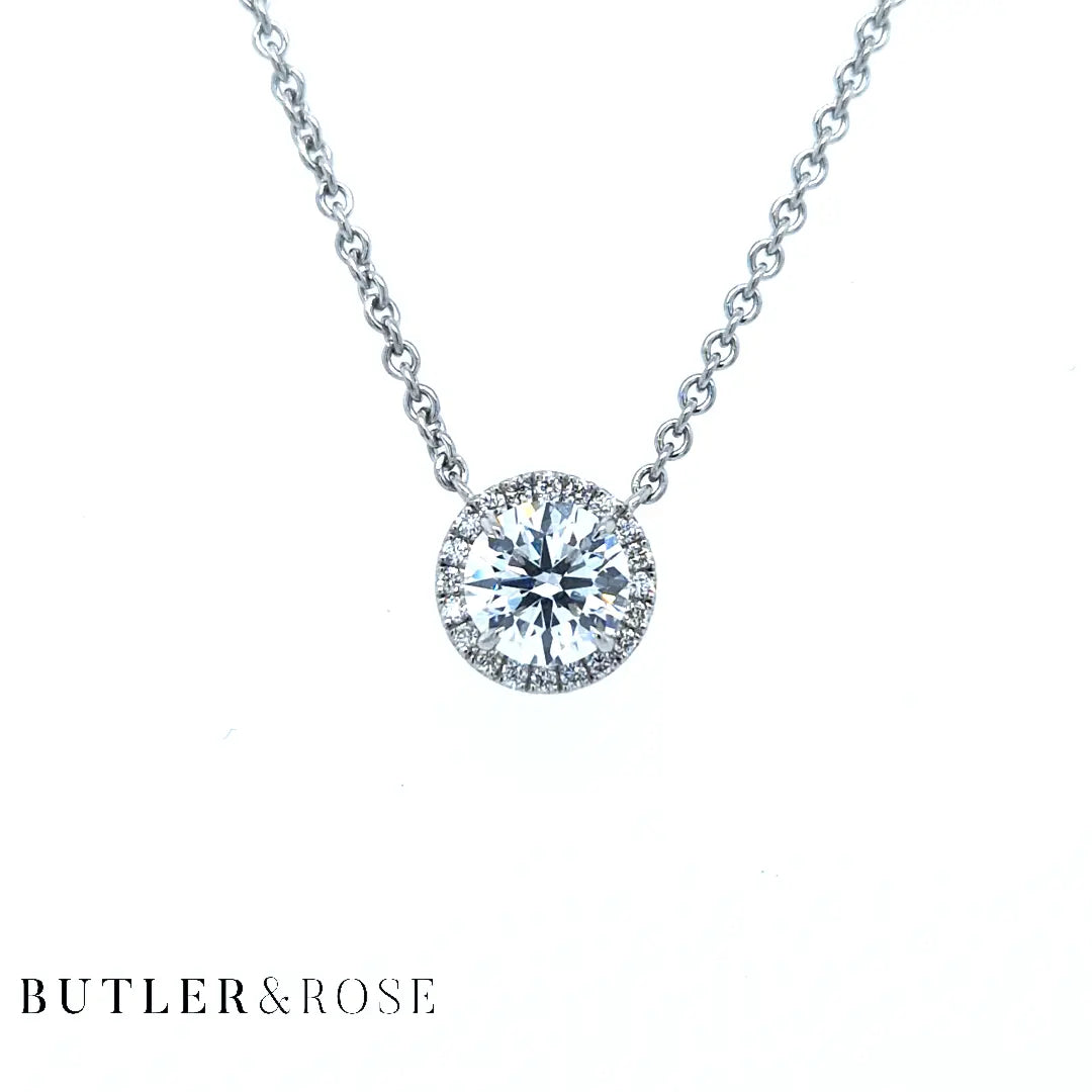 Royal Pendant with Round Brilliant Cut Diamond Butler and Rose Jewellers