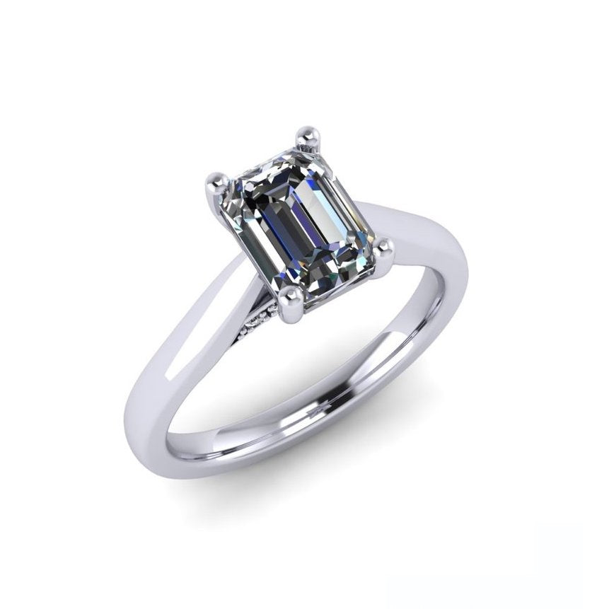 CAD Ring image in platinum / diamond / square cut / Pinterest / inspiration / beautiful / luxury source / diamond ring / emerald cut