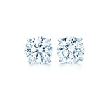 Round Brilliant Cut Diamond studs in platinum with talon claws. Handmade luxury in the UK and Ireland for engagement rings, wedding bands, eternity rings and classic jewellery.