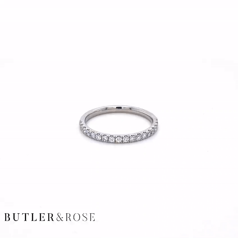 Classic 0.25cts Claw Set Platinum Diamond Band Butler and Rose Jewellers