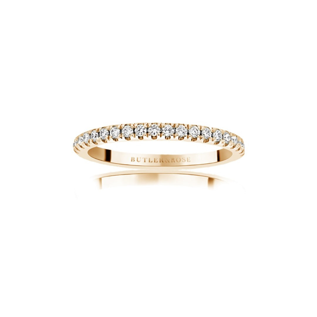 Classic 0.25cts Claw Set Platinum Diamond Band Butler and Rose Jewellers