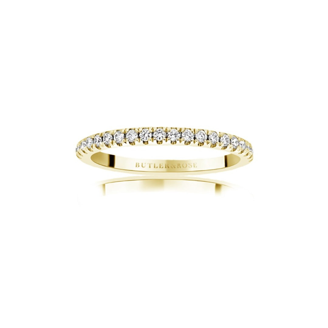 Classic 0.25cts Claw Set Platinum Diamond Band Butler and Rose Jewellers