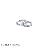 Butler & Rose Jewellers 18ct White Gold and diamond huggies handmade luxury in Ireland and the UK