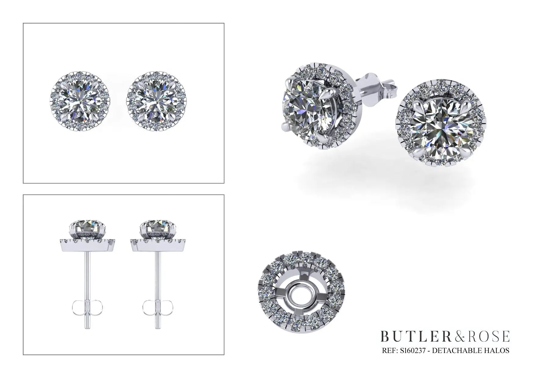 Detachable Stud Earring Halos