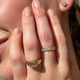 Butler and rose jewellers, irish, dublin based jewellers. Asscher cut diamond earrings, lab and natural diamond. Set in platinum.