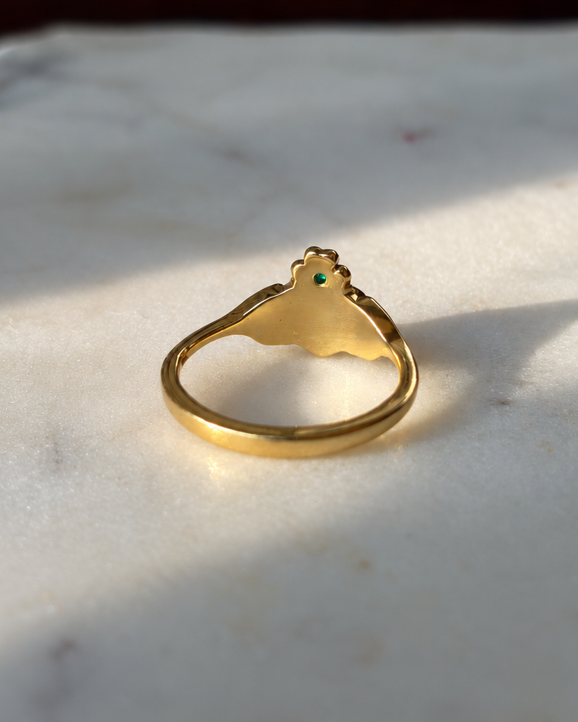 The Butler&Rose Claddagh Ring, in solid gold. 9ct yellow gold claddagh ring, with  shamrock crown.