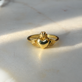 The Butler&Rose Claddagh Ring, in solid gold. 9ct yellow gold claddagh ring, with  shamrock crown.