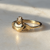 The Butler&Rose Claddagh Ring, in solid gold. 9ct yellow gold claddagh ring, with  shamrock crown.