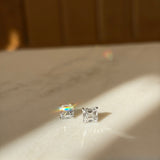 Asscher cut diamond earrings