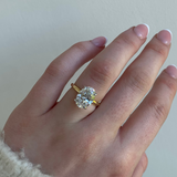 Oval diamond engagement ring, 18ct Gold band, and hidden diamond halo. Designer ring made in Dublin