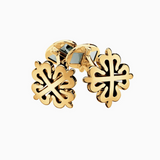 18ct yellow gold Patek Philippe Calatrava Cross cufflinks with presentation box. Handmade luxury in the UK and Ireland for engagement rings, wedding bands, eternity rings and classic jewellery.