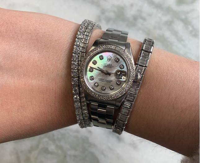 Rolex Datejust watch in steel featuring a diamond bezel and hour markers in Dublin, London, Manchester, Ireland and the UK. Fine jewellery, engagement and wedding rings, Bridal luxury, Irish and British craftsmanship, timepiece